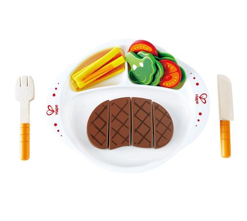 Repas maison cuisiné avec cœur Steak frites Hape