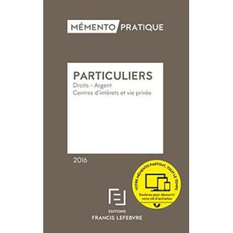 Mémento Droit des particuliers 2016 - 1
