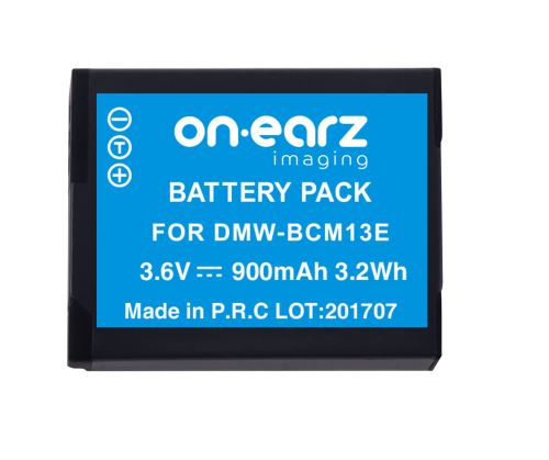 Batterie On.Earz BCM13E pour Panasonic Lumix TZ70, TZ57 et FT7