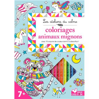 Coloriages animaux mignons - avec crayons de couleur