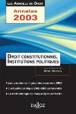 Droit constitutionnel et institutions politiques 2003