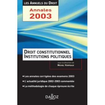 Droit constitutionnel et institutions politiques 2003