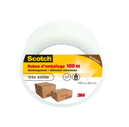 Scotch Bande Adhésive D’emballage Transparente - 100 M X 48 Mm - Usage Intensif - Image 3