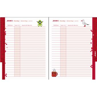 Agenda de texte pixels