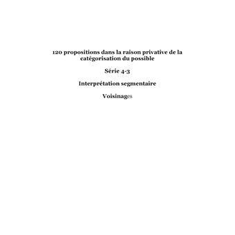 120 Propositions dans la raison privative de la catégorisation du possible - Série 4-2