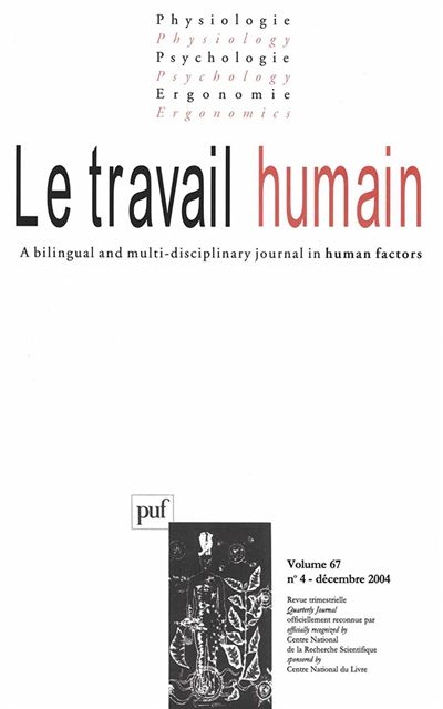 Travail humain 2004, vol. 67 (4) -  Collectif - broché