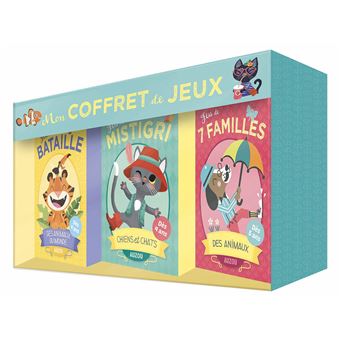 Jeux de cartes - mon coffret de jeux - 7 familles, mistigri et bataille