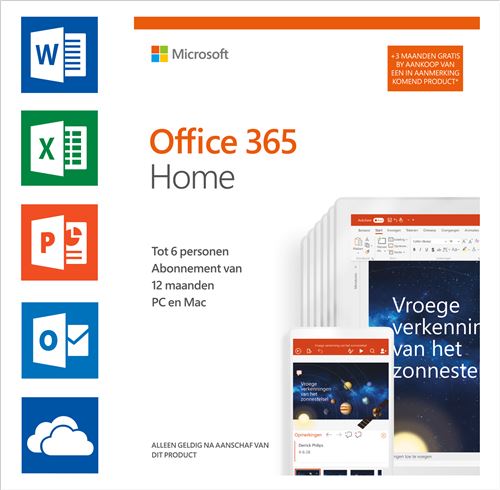 Software Microsoft Office 365 Home NL 12 + 3 maanden gratis (6 gebruikers)  - obsolete-Software voor PC bij 