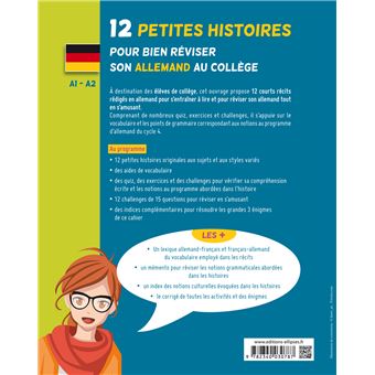 Allemand. 12 Petites histoires pour bien réviser son allemand au collège. A1-A2. (avec exercices corrigés et challenges)