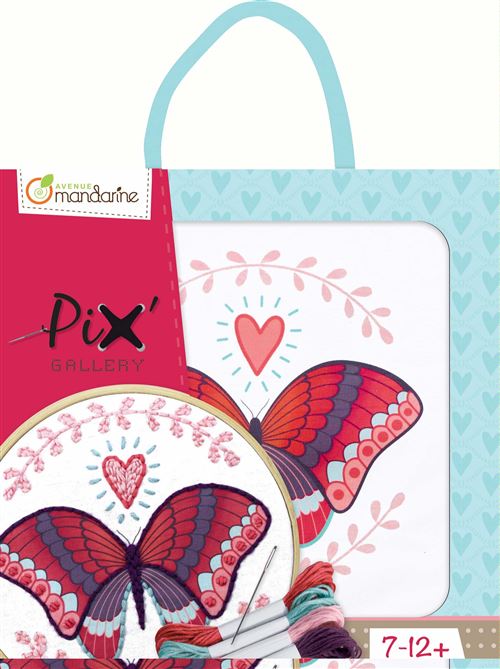 Kit créatif Pix Gallery Broderie Papillon Avenue Mandarine