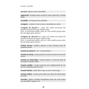 Dictionnaire alimentaire de rectocolite hémorragique