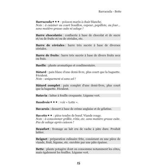 Dictionnaire alimentaire de rectocolite hémorragique