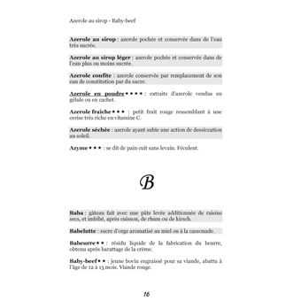 Dictionnaire alimentaire de rectocolite hémorragique