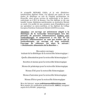 Dictionnaire alimentaire de rectocolite hémorragique