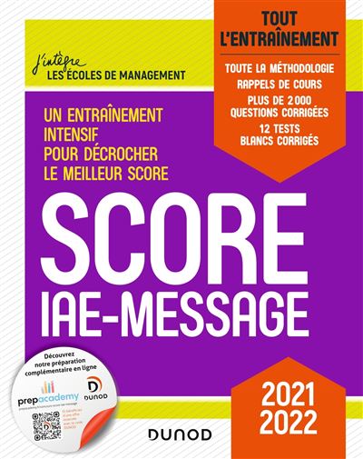 Score IAE-Message, tout l'entraînement