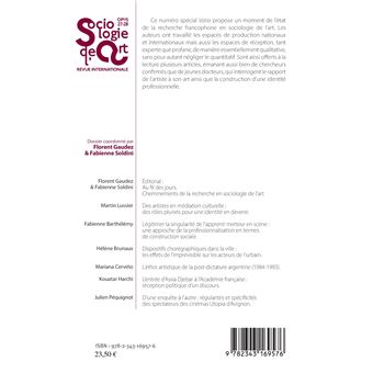 Au fil des jours. Cheminements de la recherche en sociologie de l'art