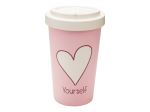 Mug en bambou Woodway Love Yourself rose 500 ml