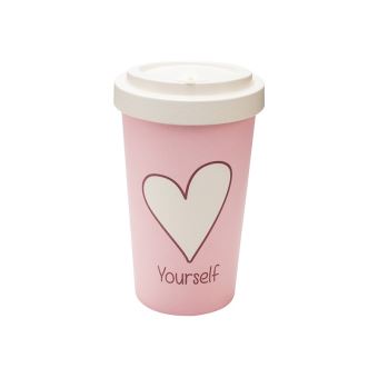 Mug en bambou Woodway Love Yourself rose 500 ml