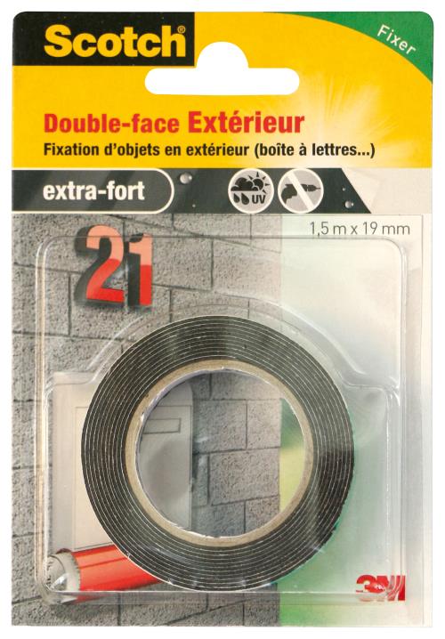 Bande adhésif double face extérieur X8 SCOTCH 25 mm x 76 mm