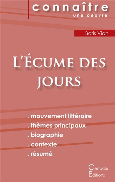 Fiche de lecture l'ecume des jours analyse litteraire de ref