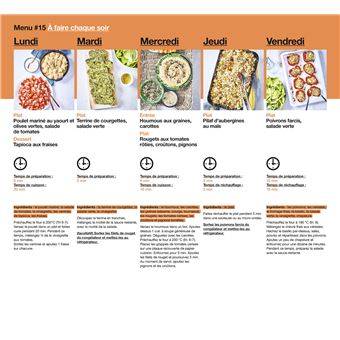 En 2H je cuisine pour toute la semaine - 52 menus hebdomadaires pour toute l'année