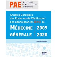 Annales corrigées des épreuves EVC 2009-2020