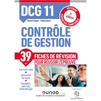 DCG 11 Contrôle de gestion - Fiches de révision
