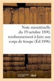 Note ministérielle du 19 octobre 1890 relative aux cessions à charge de remboursement à faire