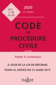 Code de procédure civile 2020, annoté - 111e ed.