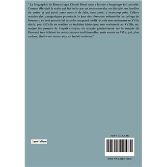 La vie de Pierre Ronsard