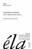 Études de linguistique appliquée - N°1/2010