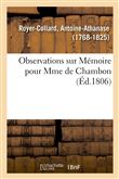 Observations sur Mémoire pour Mme de Chambon, appelante du jugement qui nomme M. Fréteau