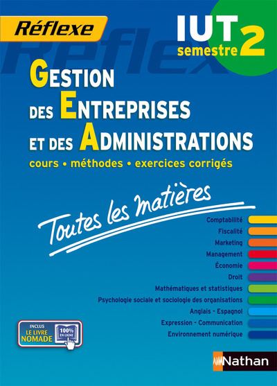Toutes les matières IUT Gestion des entreprises et des administrations - Semestre 2 Réflexe IUT