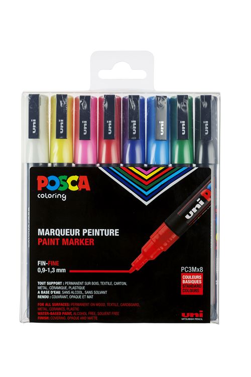 POSCA BTE 8 PC3M PTE FINE ASSORTI