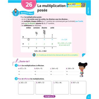 Exercices Les tables de multiplication - Maître Lucas