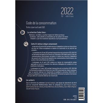 Code de la consommation 2022