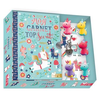 Mon carnet top secret licornes - coffret avec mini gommes