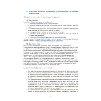 Emploi du Système participatif : la Grammaire du FLE