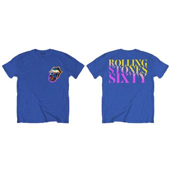 T-Shirt Unisex The Rolling Stones SIXTY Tongue Bleu