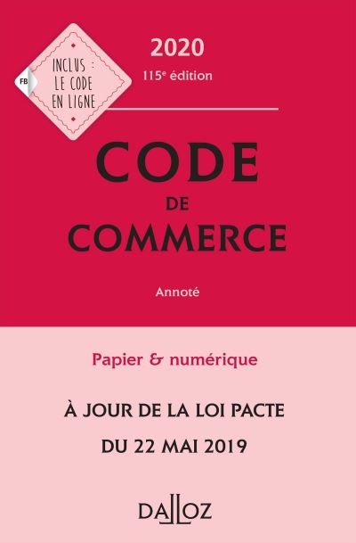 Code de commerce 2020 annote