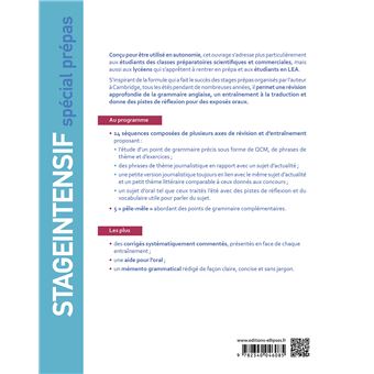 Anglais. Stage intensif spécial prépas commerciales et scientifiques B2-C1 (Révisions grammaticales, Entraînement à la traduction et à l'oral)