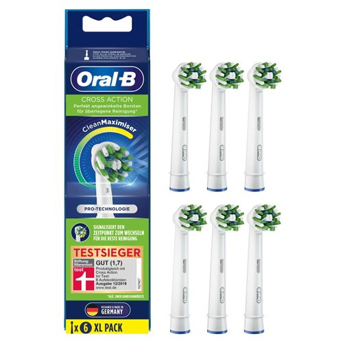 Pack de 6 brossettes Oral B CrossAction Blanc