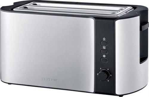 Severin Noir At 2590 Double Toaster À Fente Large Avec Grille Spéciale Viennoisieries Acier Inoxydable, - Image 2