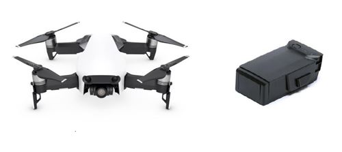 Drone 4K Dji Mavic Air Arctique Blanc + Batterie intelligente 2375 mAh Noir