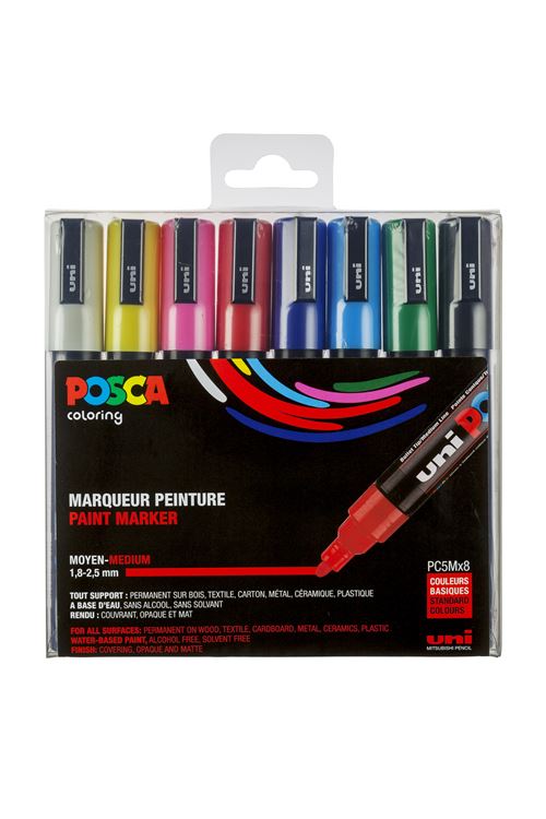 POSCA BTE 8 PC5M PTE FINE ASSORTI