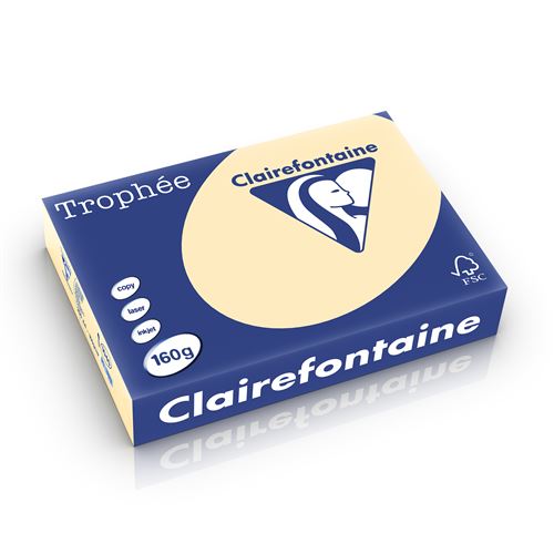 Ramette 250 Feuilles ClaireFontaine Trophée Papier A4 160g Ivoire - Papier  ramette - Achat & prix