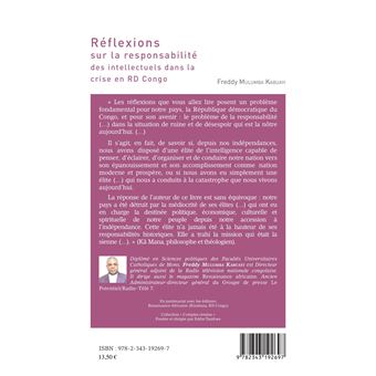 Réflexions sur la responsabilité des intellectuels dans la crise de la RD Congo