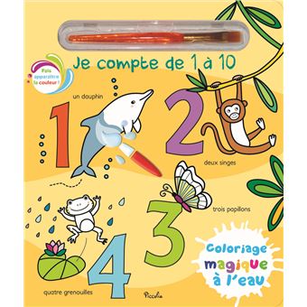 Je compte de 1 à 10 - Coloriage magique à l'eau