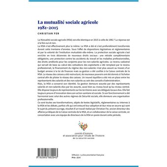 La mutualite sociale agricole 1981-2015