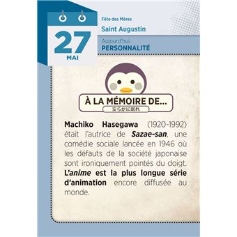 Éphéméride 2024 365 jours japanime & manga